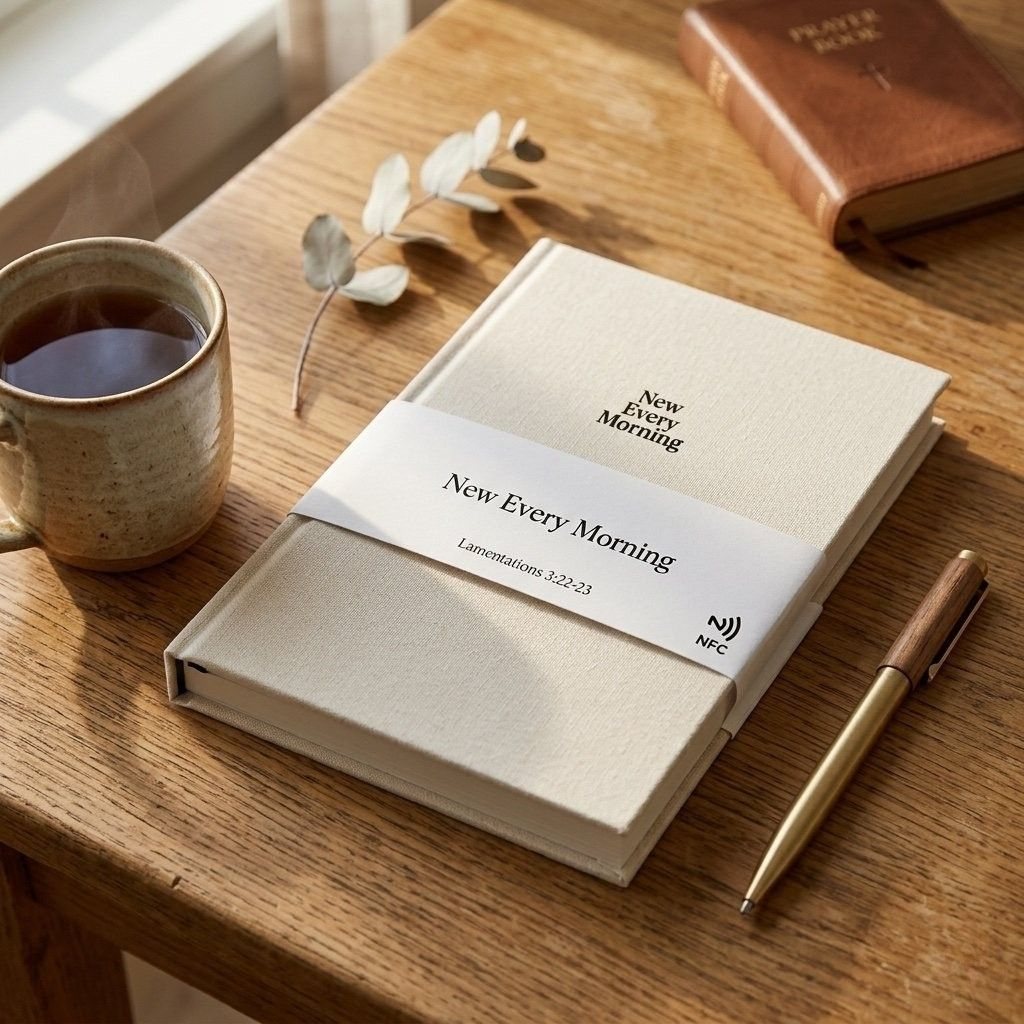 New Every Morning journal — tap-enabled cover